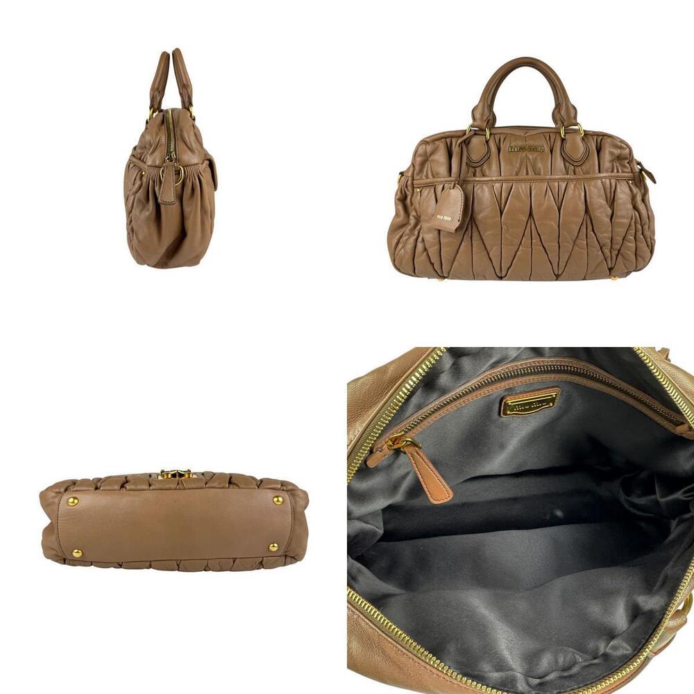 Miu Miu leather gold handbag brown bag shoulder